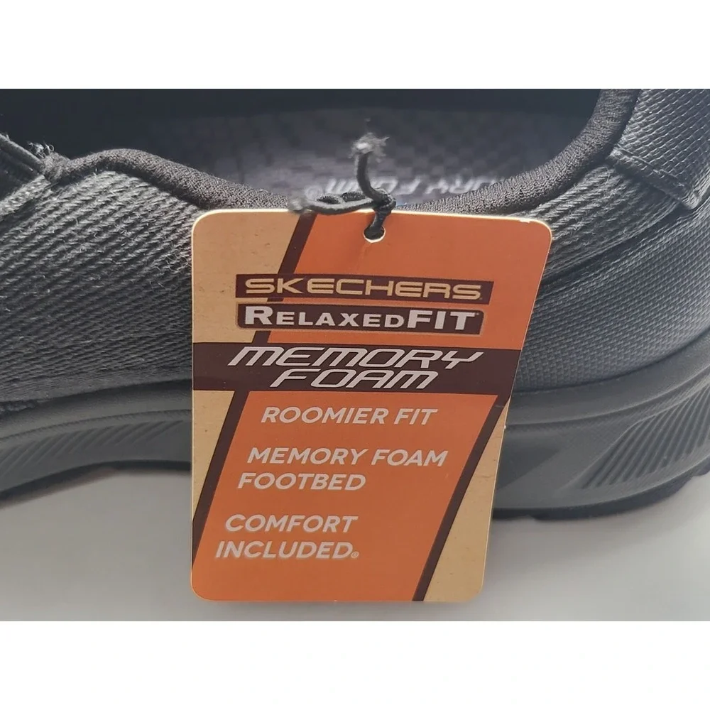 Skechers Cohagen Vierra Relaxed Fit Slip On Black Casual Loafer‎ Shoes 11.5 NWOB